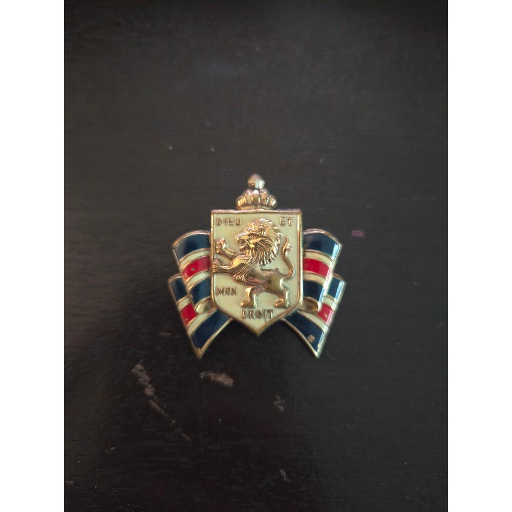 Vintage 1940s BWRS Bundles for Britain Accessocraft Coat of Arms Brooch Pin WWII